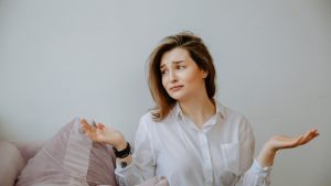 Image of woman shrugging